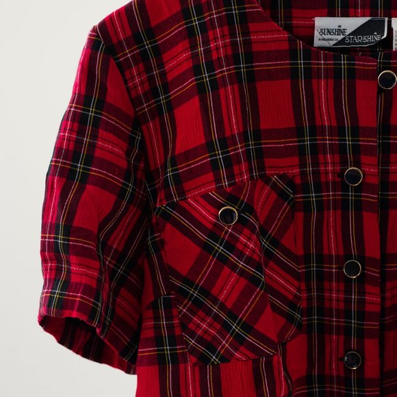 Vintage Sheer SunshineStarshine Plaid Button Shirt - Picture 4 of 6